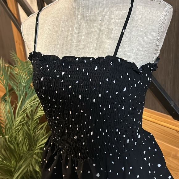 NWT She and Sky Polka Dot Mini Dress
black with white polka dots large - Picture 2 of 8